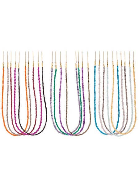 Colgante de cadena chapada en oro Eve de 31 pulgadas con piedras preciosas para venta al por mayor de Sonya Renee Jewelry