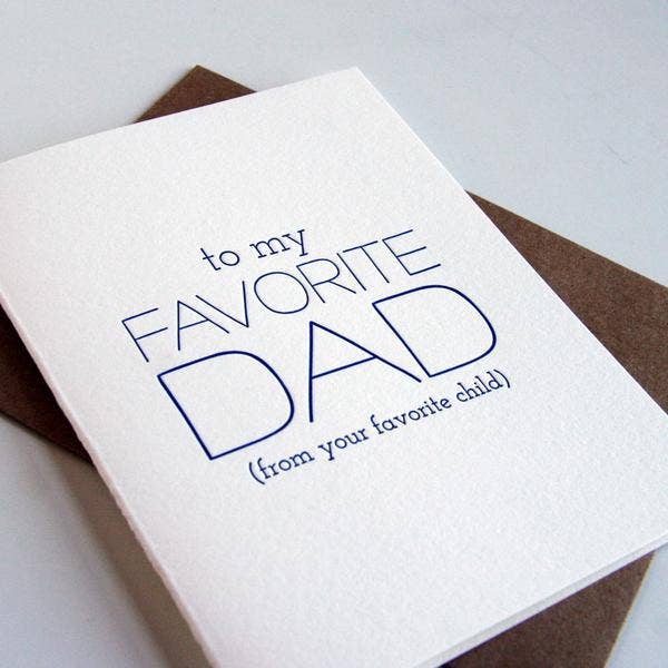 Steel Petal Press - Vente Carte pour la fête des Pères - Favorite Dad - Carte de vœux typographique pour la fête des pères4