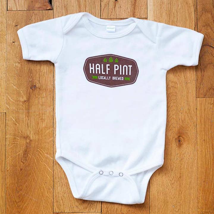 Half Pint Baby Onesie, Baby Bodysuit, Baby Clothing for wholesale by Sweetpea and Co.