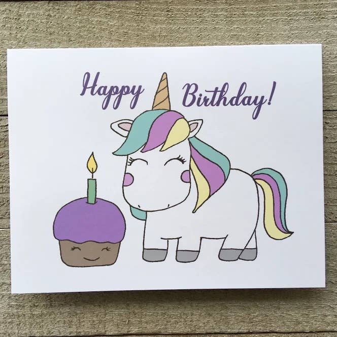Unicorn Birthday Card for wholesale by Ink Delights