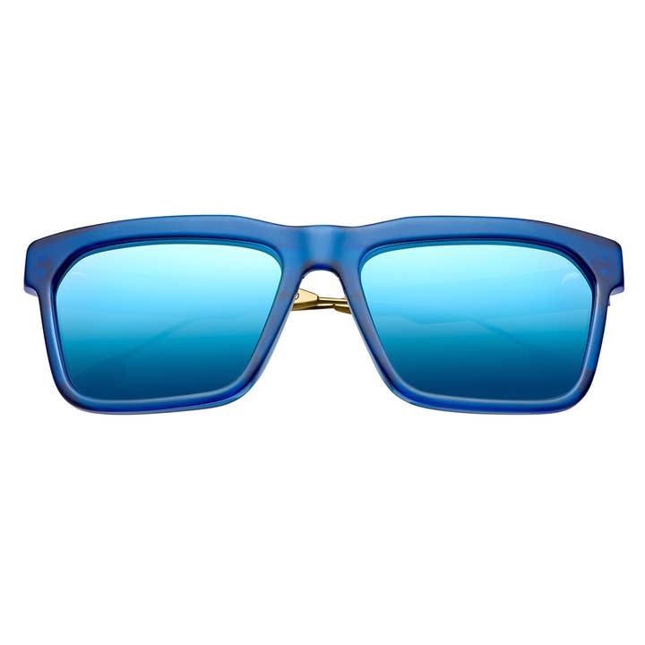 Deano Matte Midway Blue zonnebril - antiek messing voor wholesale door IVI Vision