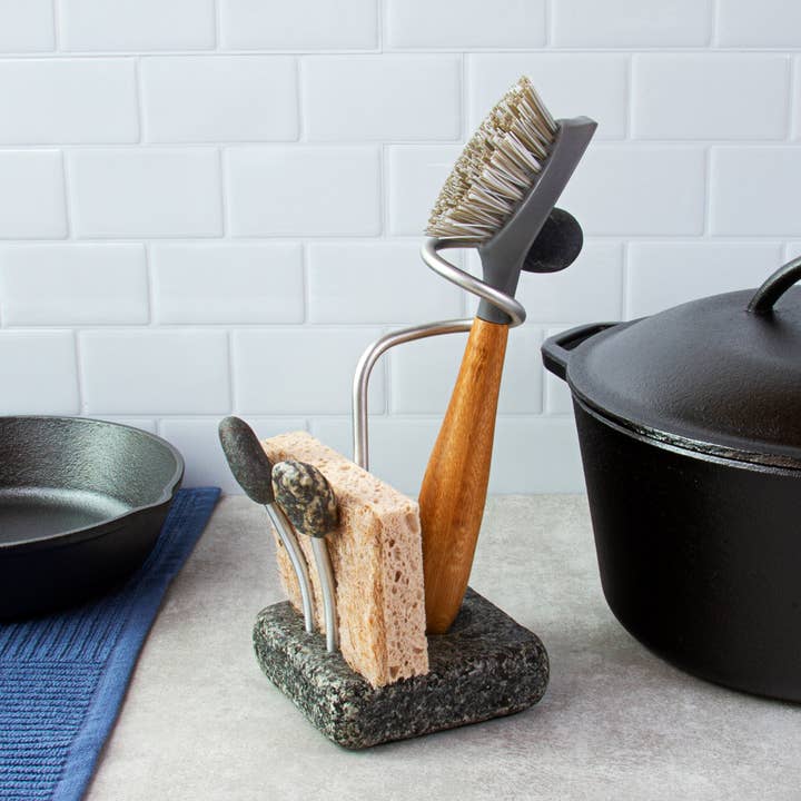 Sea Stones - Wholesale Sponge Holder - Embrace Dish Brush and Sponge Holder Combo