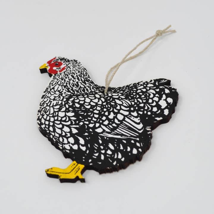 Broderpress - Wholesale Ornament - Wooden Freckled Hen Ornament2