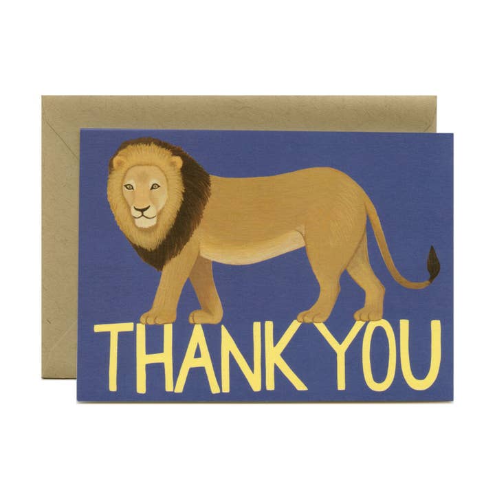 Lion Thank You Card for wholesale by Yeppie Paper