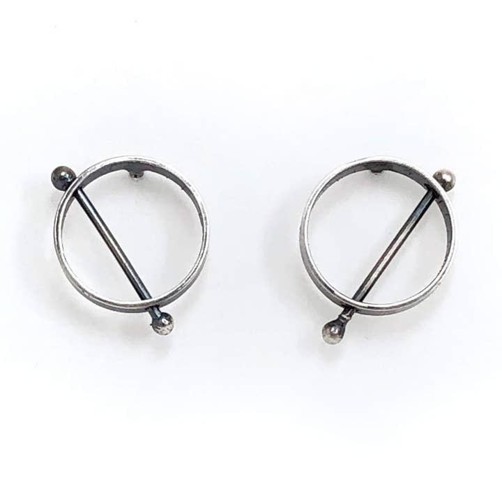 Oxidized Sterling Silver Axis Studs for wholesale by Ginger Meek Allen