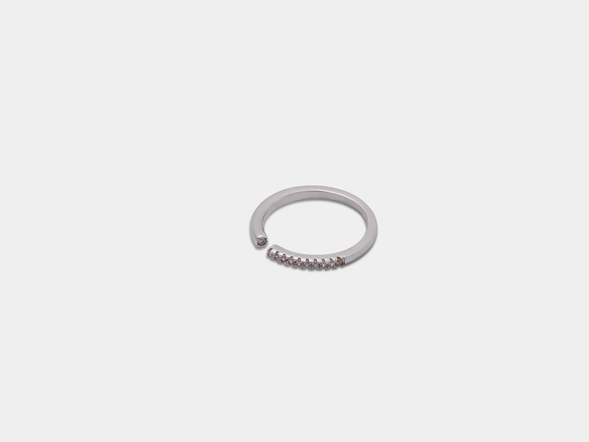 Gemmed – wholesale Band/Stackad Ring – Itty Bitty Pinky Ring - Silver0