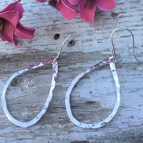 Petal Hammered Sterling Silver Earrings for wholesale by Simply Sterling Designs