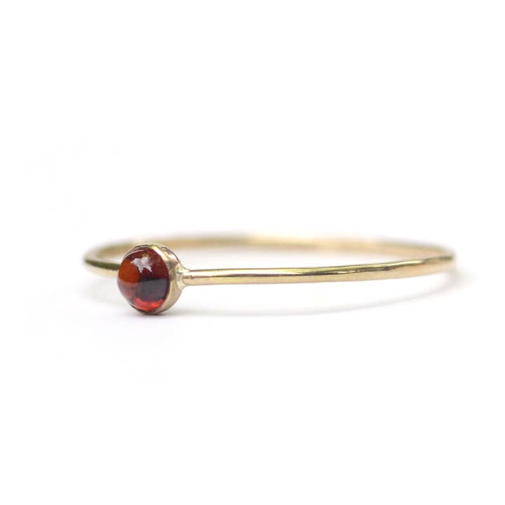 Garnet Micro Dot Stacking Ring for wholesale by Favor Jewelry