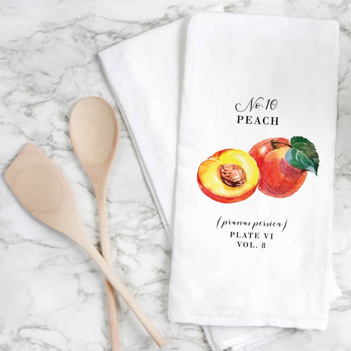 Peach Botanical Tea Towel for wholesale by Porter Lane Home