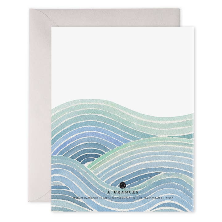E. Frances Paper - Wholesale Bedanktkaartje - Ocean of Thanks | Waves Thank You wenskaart1