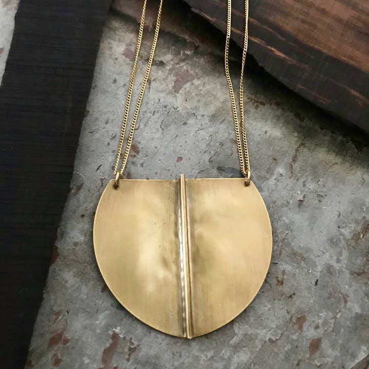 Centered Sheild Necklace for wholesale by Tiny Anvil