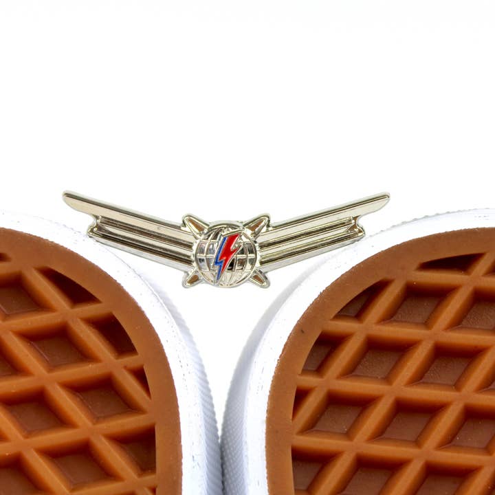 Sloth Steady - Wholesale Lapel Pin/Button - The David Bowie Starship Wings Pin