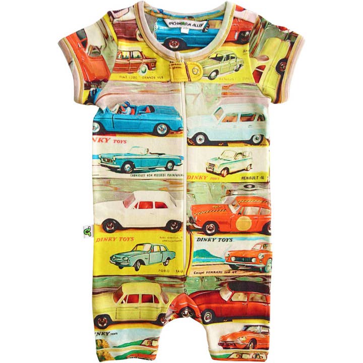 Short Sleeve Romper - Dinky Cars for wholesale by Inchworm Alley