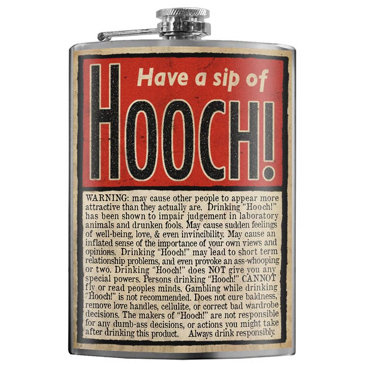 Flask - Hooch! for wholesale by Lucky Jack