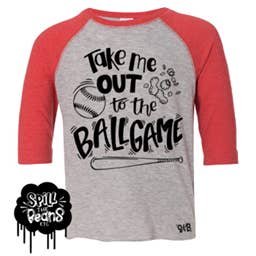 Take Me Out To The Ballgame Kid's Raglan for wholesale by spillthebeansetc