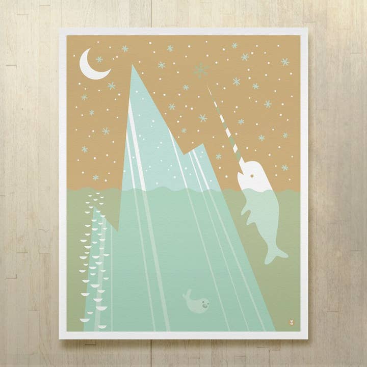 Narwhal Bee Land Print - Large for wholesale by Bee Things