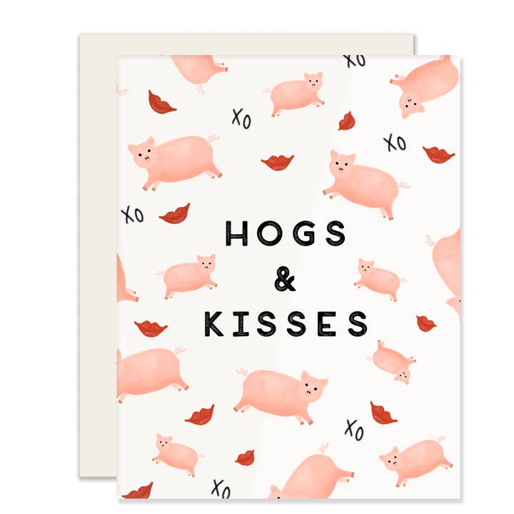 Tarjeta de amor Hogs & Kisses para venta al por mayor de Slightly Stationery