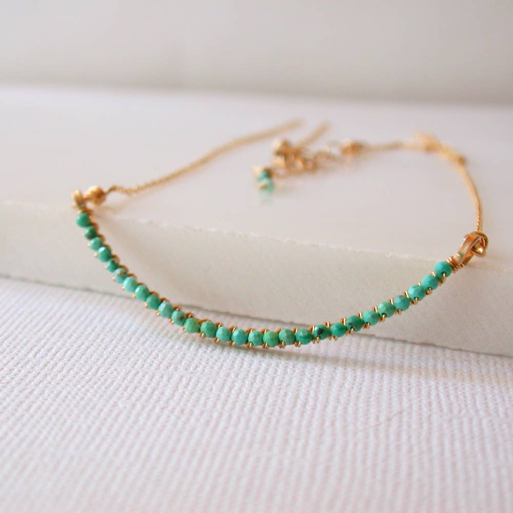 Linda Trent Jewelry - Wholesale Pendant/Charm Necklace - Wrapped Tiny Turquoise Bar Necklace2