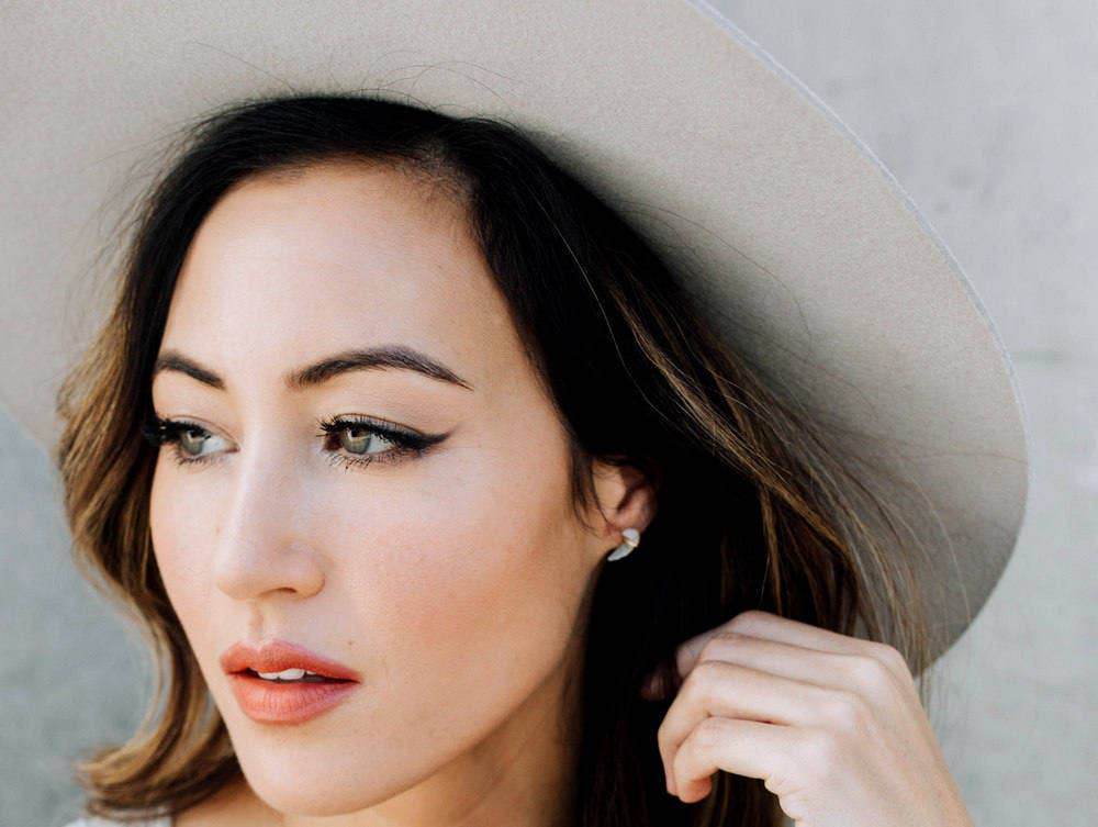 Saressa Designs - Wholesale Stud/Post Earrings - Moonbeam Studs - Crystal Quartz1