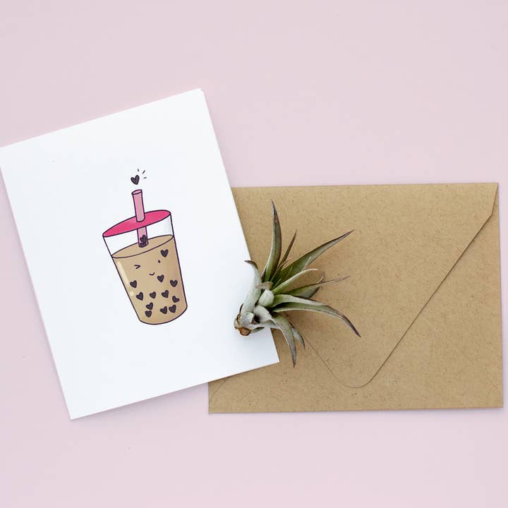 Blinkende Boba hverdagslykønskningskort for engroshandel hos Itscathywu