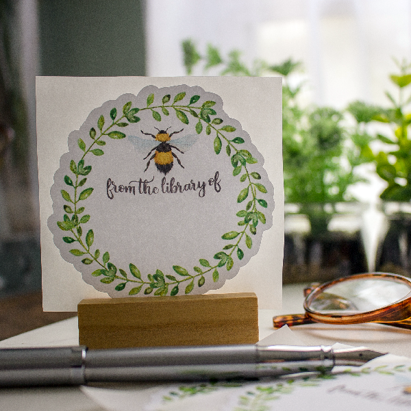 Sunshine and Ravioli - Wholesale Book Plate - Bumblebee Wreath Bookplate Stickers2
