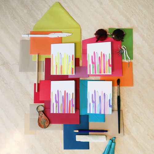 Paige Poppe Art - Wholesale Everyday Greeting Card - "Spring Saguaros" Greeting Card2