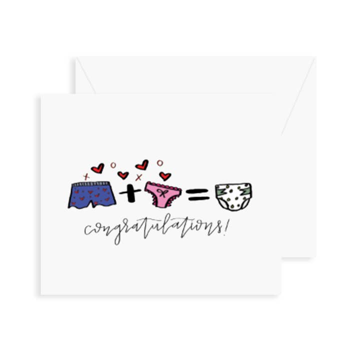 Baby Math Greeting Card for wholesale by Fresh Out of Ink