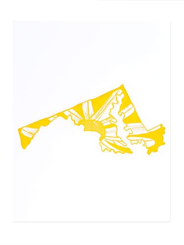 Maryland Black-Eyed Susan Letterpress Print for wholesale by Thimblepress
