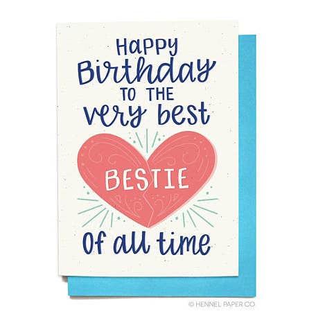Carte d'anniversaire - Bestie pour la vente par Hennel Paper Co.