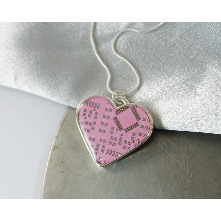 Pink Heart Necklace for wholesale by Circuit Breaker Labs