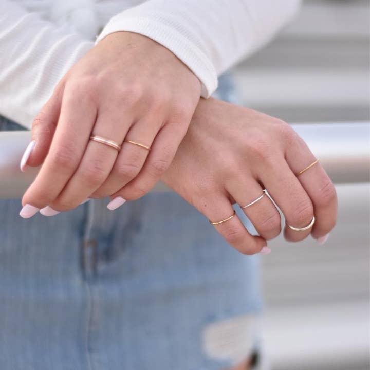 Nikki Smith Designs - Wholesale Band/Stacked Ring - Gold Filled Stackable Ring- Plain Gold