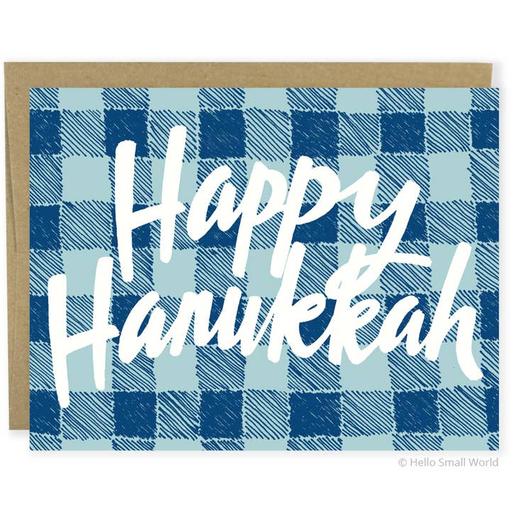 Carte à carreaux Happy Hanoukka pour la vente par Hello Small World