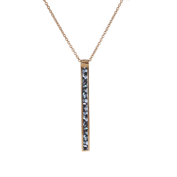 Black Crushed Shell Mod Stick Neck for wholesale by Marionwild Jewelry