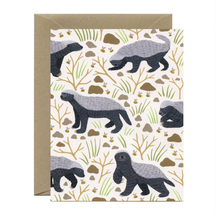 Honey Badgers Any Occasion Card - Boxed Set of 8 for wholesale by Yeppie Paper