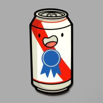 Beer Can Vinyl Sticker for wholesale by Shop Emily M