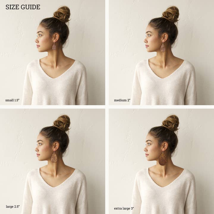 OneWild - Wholesale Dangle Earrings - Tooled Turquoise - The Drop Leather Earrings4