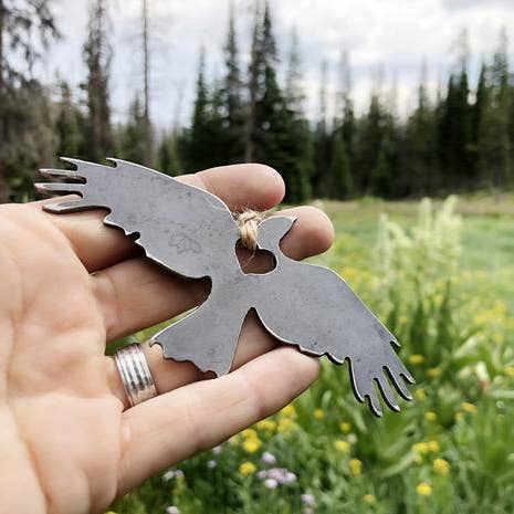 Raven Bird Metal Heirloom Keepsake Ornament from Raw Steel for wholesale by BE Creations & Designs, Inc.