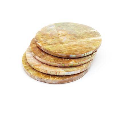 LIKHÂ - Wholesale Onderzetters - Onderzetter Set - Parelmoer Pieza, Nude Bruin