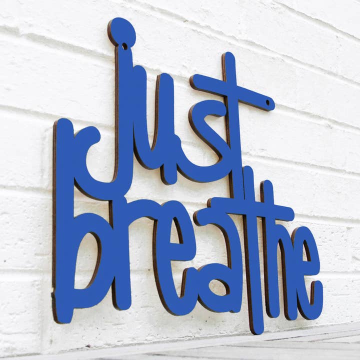 Spunky Fluff - Wholesale Wall Sign - Just Breathe, Inspirational Wood Wall Art Sign19