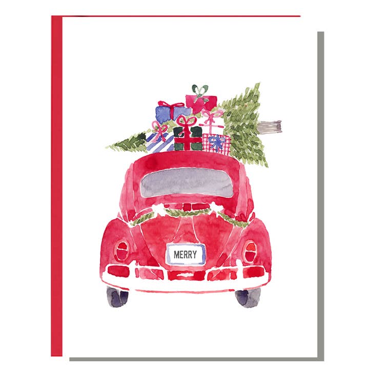 Rachelink Cards & Illustrations - Wholesale Christmas Card - Automobile Holiday Card1