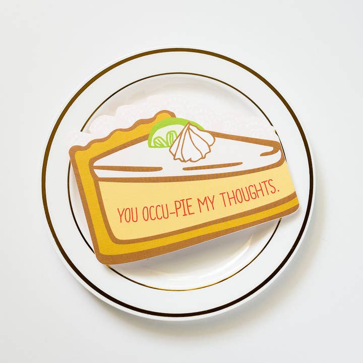 You Occu-pie My Thoughts! Die Cut Card for wholesale by ILOOTPAPERIE