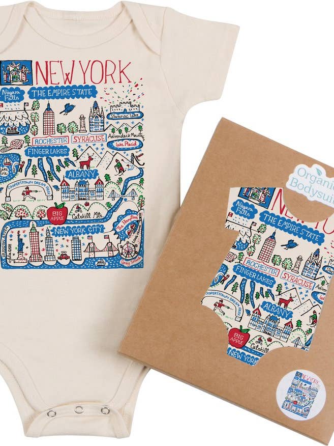 Body bébé et tout-petit avec carte artistique de la boutique de l'État de New York pour la vente par Morado Designs
