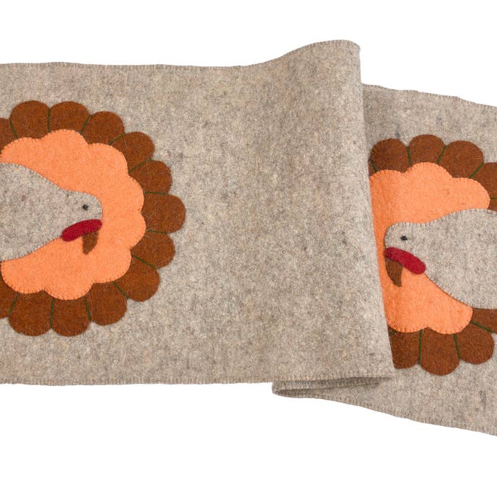 Thanksgiving Turkey Table Runner - 16x44", Fall Harvest for wholesale by Arcadia Home