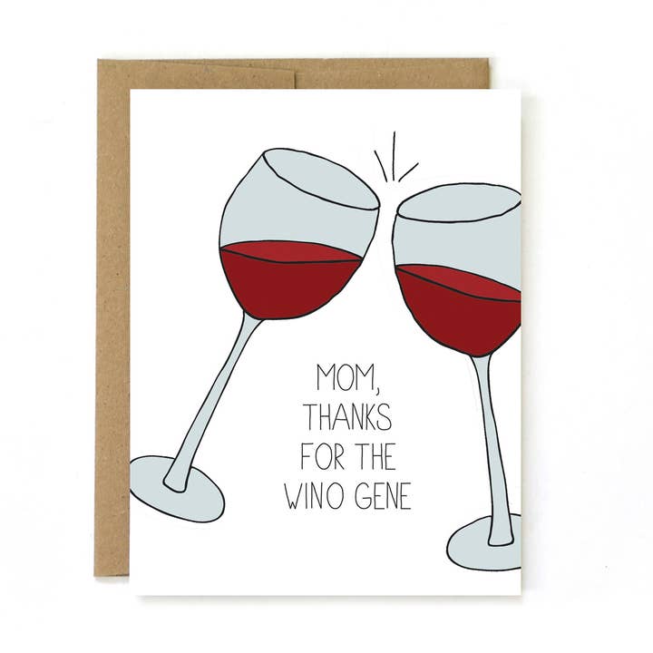 Wine Wino Gene Mother's Day Card for Mother Moms for wholesale by Unblushing