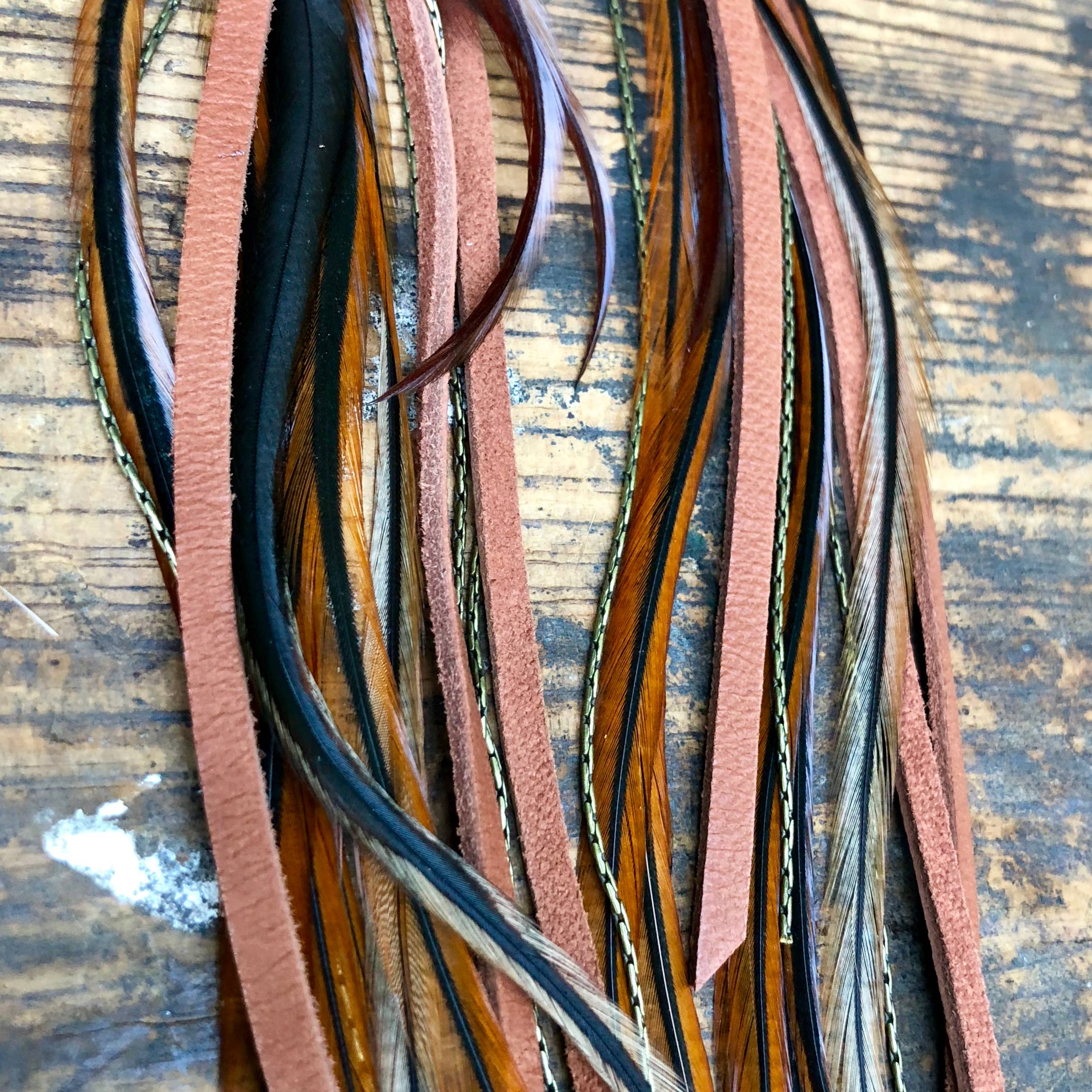 ASTALI - Wholesale Tassel Earrings - Pirate Feather Earrings - Fawn & Rust, Boho Western Style5