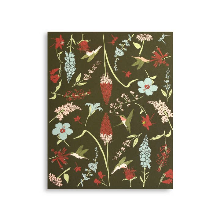 Hummingbird Garden Art Print, 8x10" voor wholesale door June & December