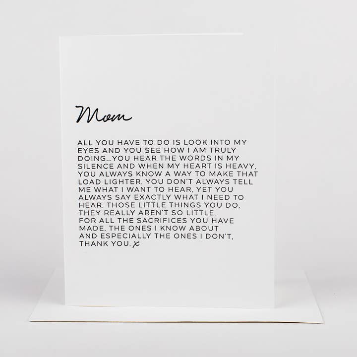 Letter to Mom Greeting Card - Edition 2 for wholesale by Wrinkle & Crease Paper Products