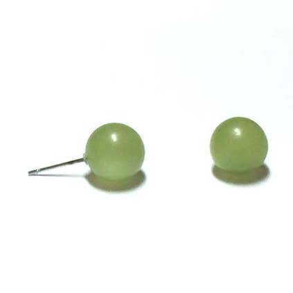 Celadon Green Petite Moonglow Ball Stud Earrings for wholesale by Leetie Lovendale