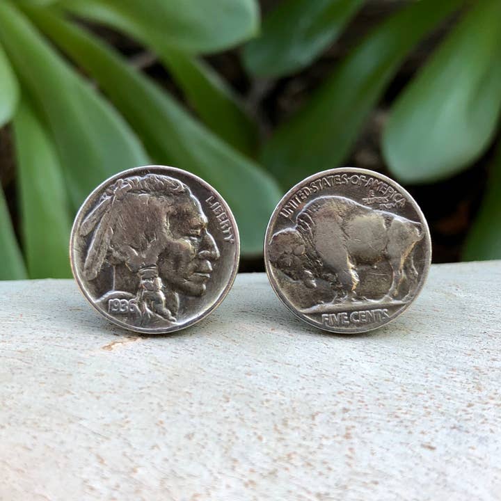 ASTALI – wholesale Cufflinks – Buffalo Nickel Cuff Links, Indian Head Nickel Coin Cufflinks7