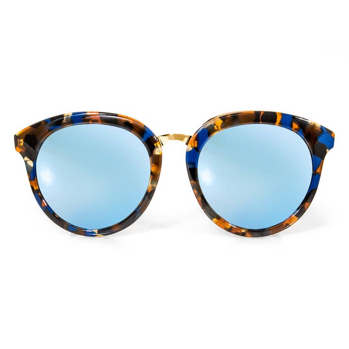 Ljusblå speglade Poppy solglasögon för wholesale av AQS Brand Inc.